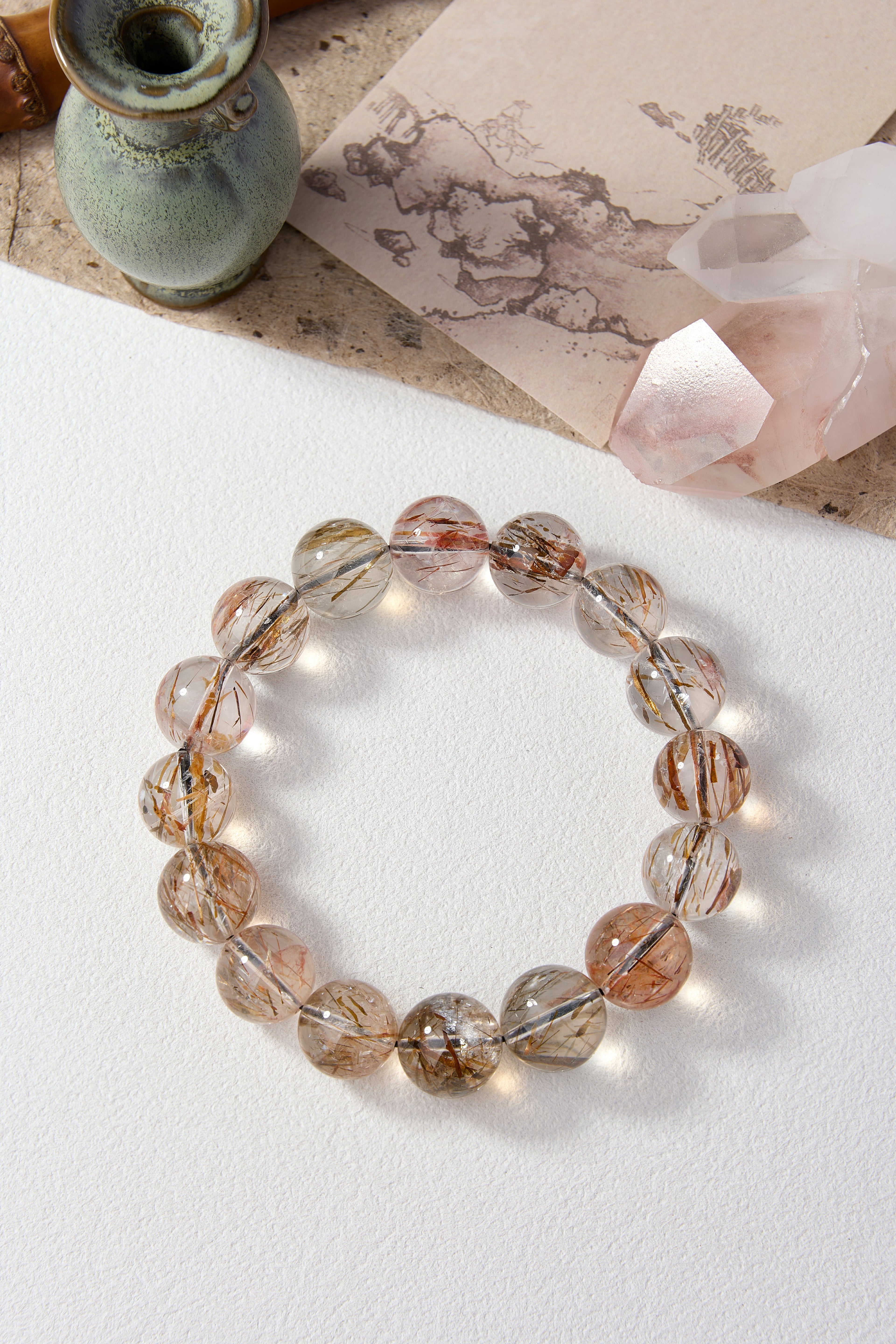 Attracts Wealth & Prosperity --Golden Rutilated Quartz Bracelet