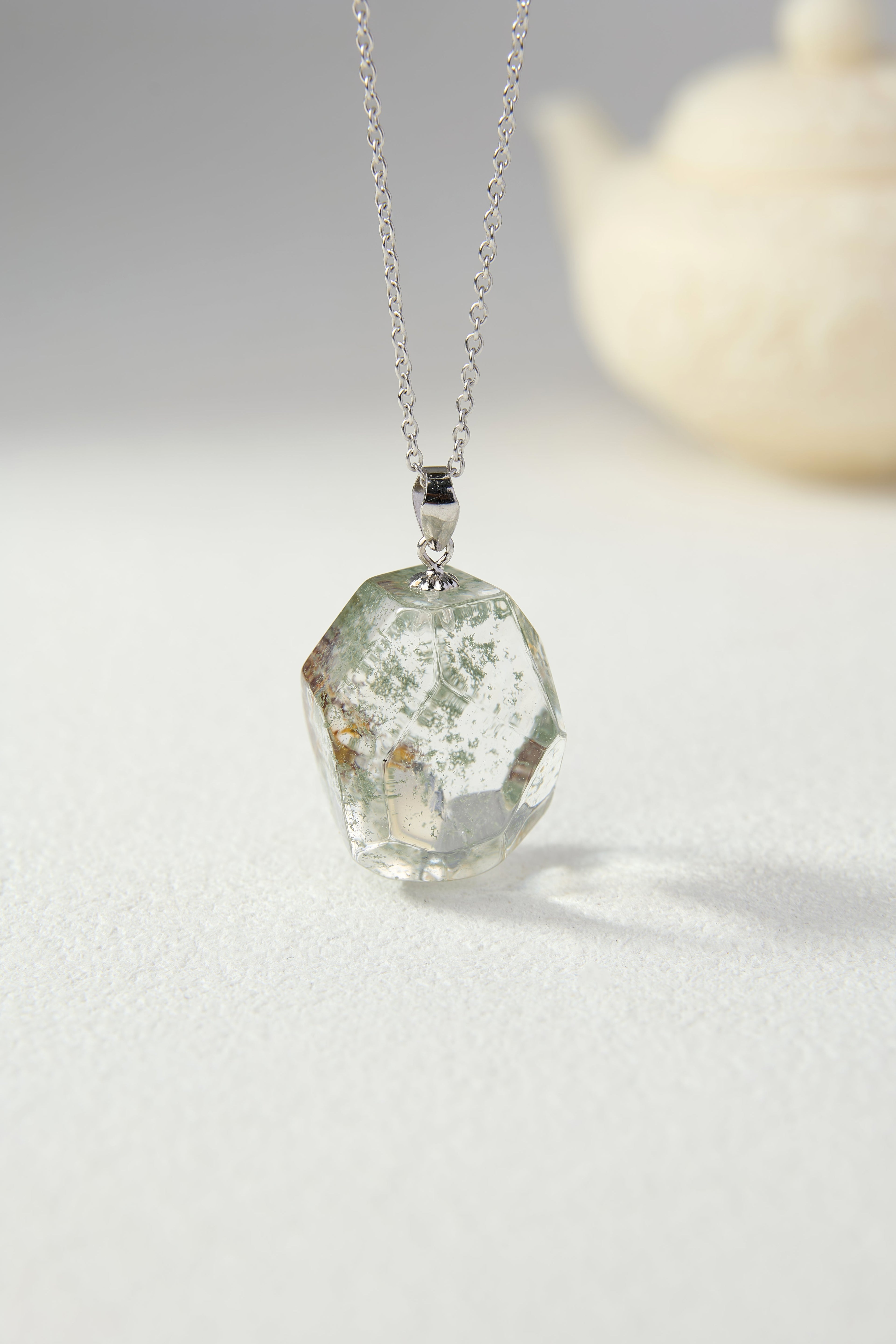 Wealth-Growth Green Phantom Quartz Pendant