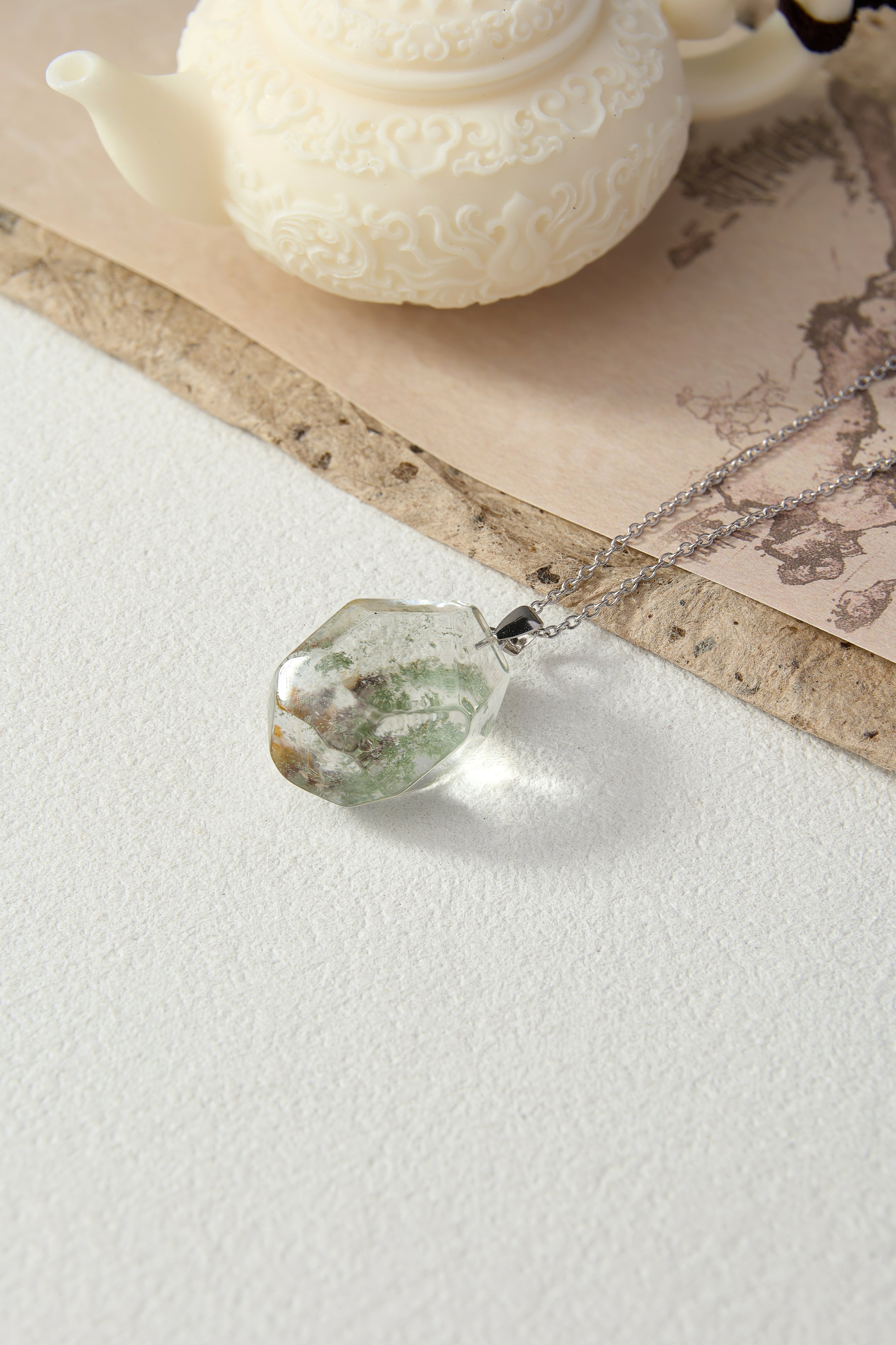 Wealth-Growth Green Phantom Quartz Pendant