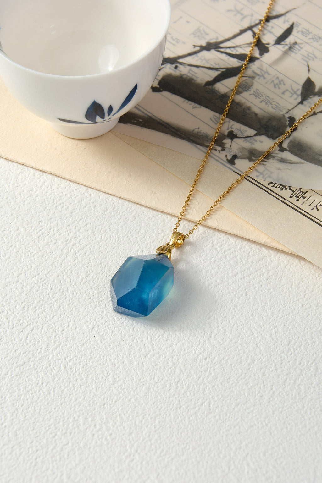 All-Nature Aquamarine Crystal Pendant Necklace