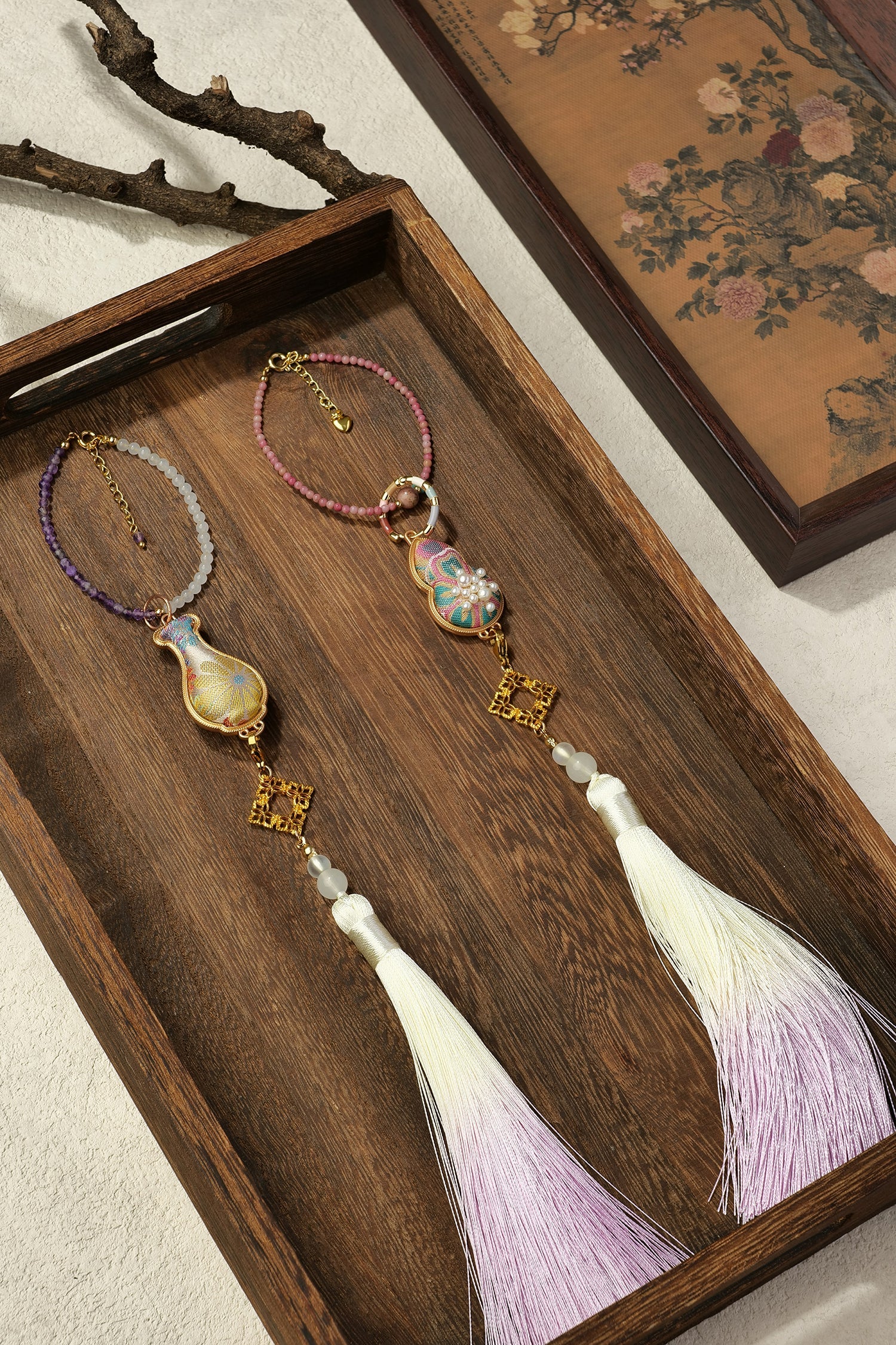 Auspicious bag pendant crafted from precious Song brocade using Chinese traditional craftsmanship