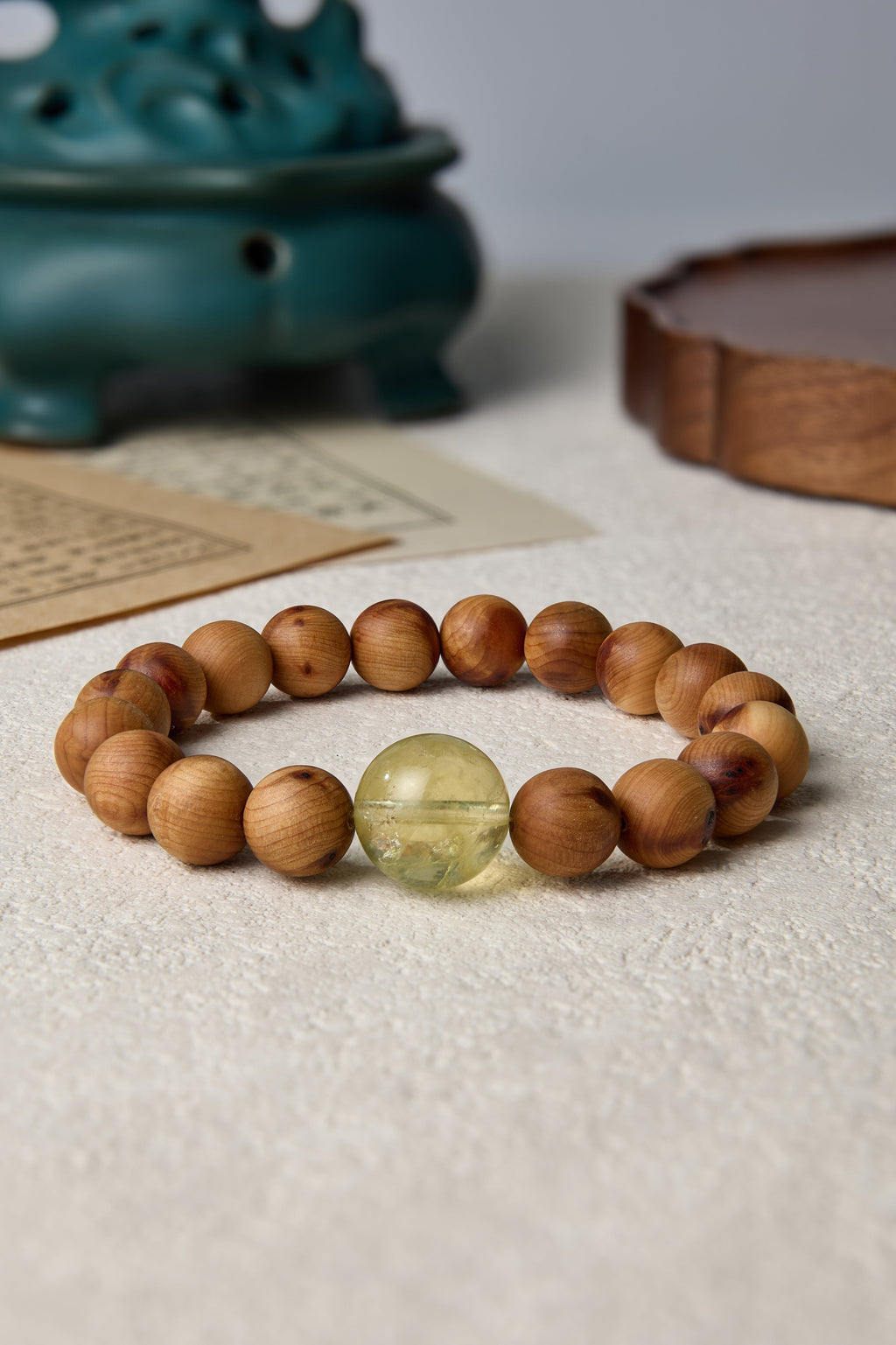 Earth and Metal elements-Destiny Alignment Thuja Sutchuenensis(Cliff Cypress)bracelet