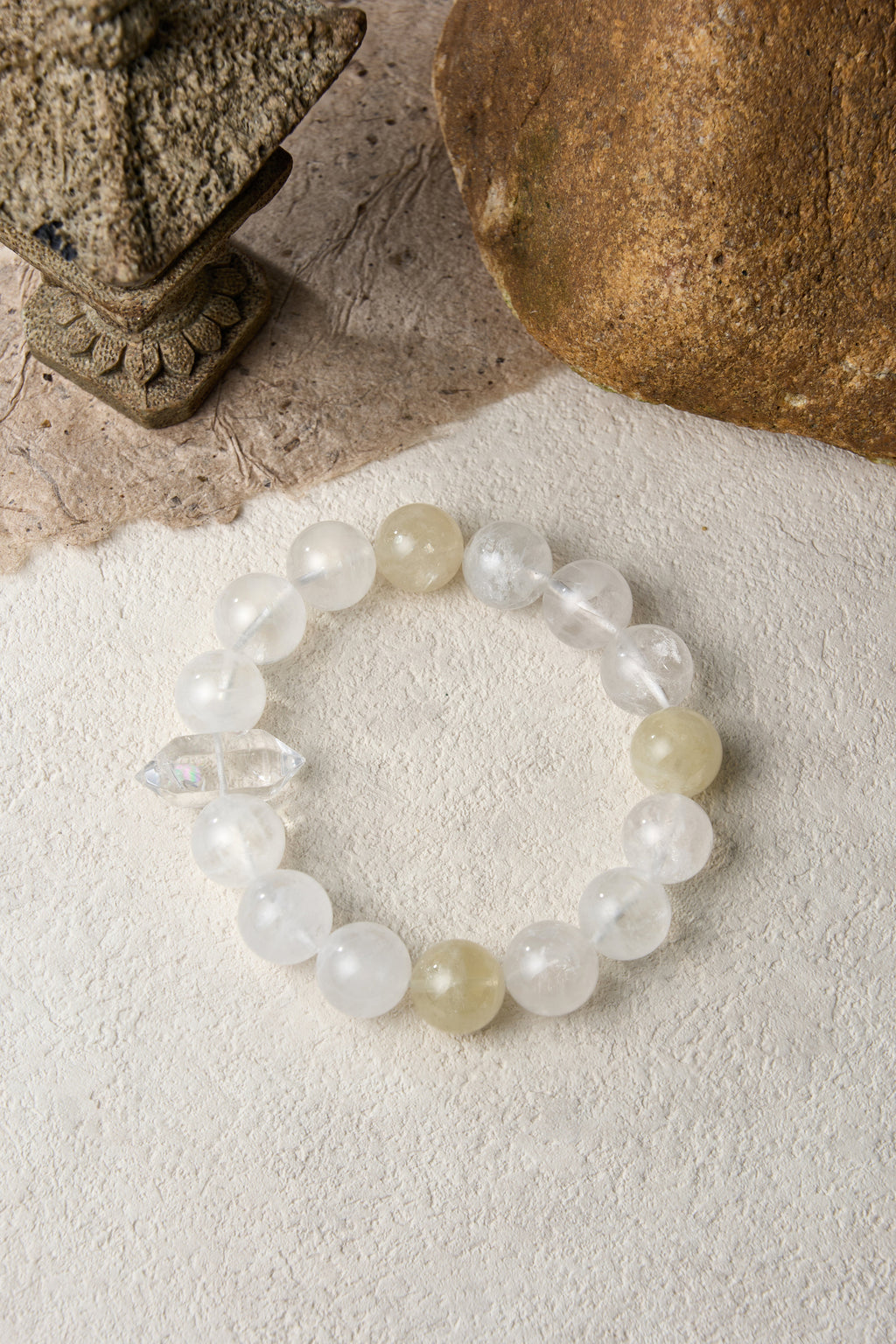 Metal Element One-of-a-Kind Fengshui Crystal Bracelet