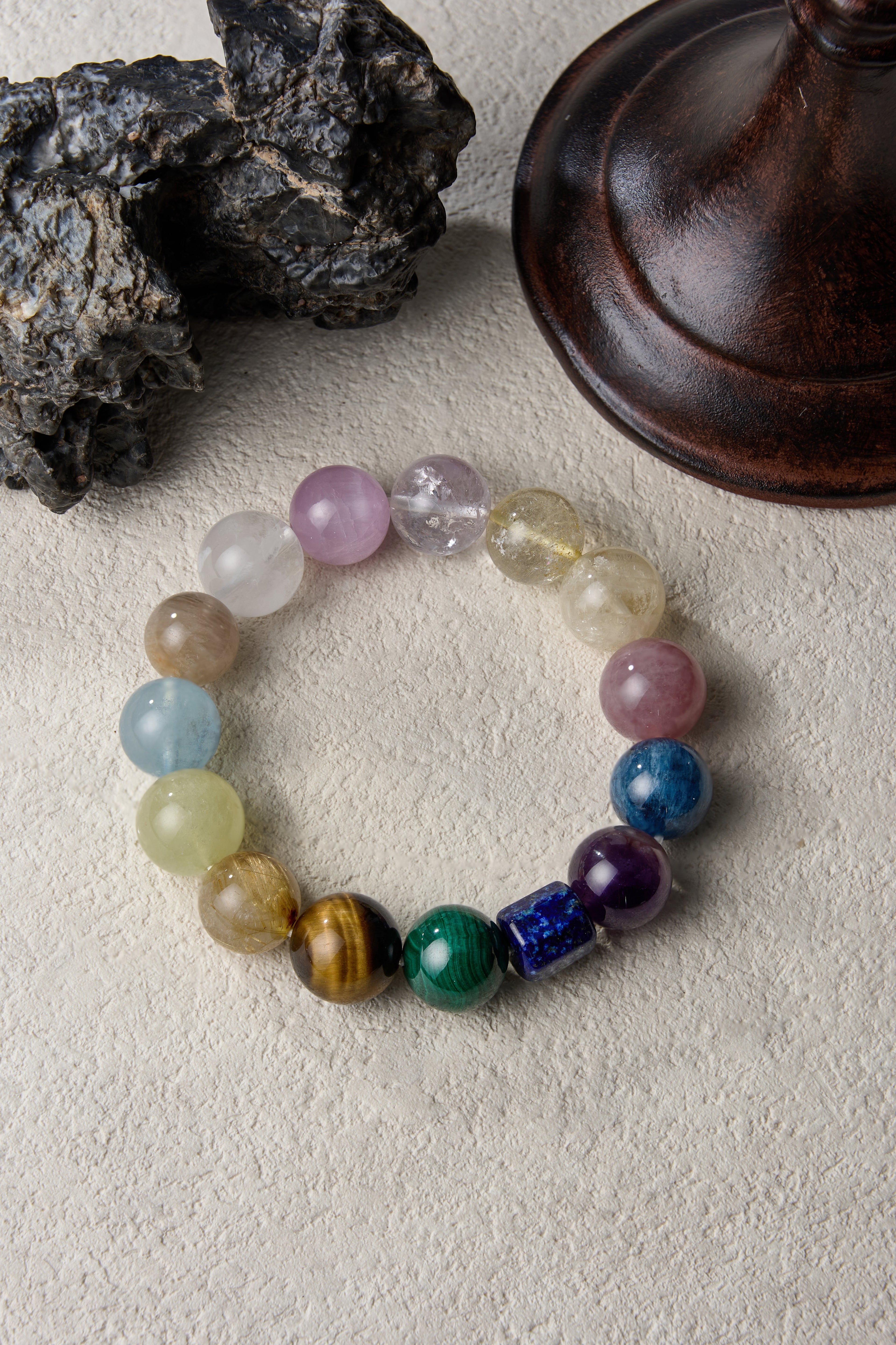 Holistic Rainbow Protection | One-of-A-Kind Crystal Medley Bracelet | Your All-in-One Life Enhancer