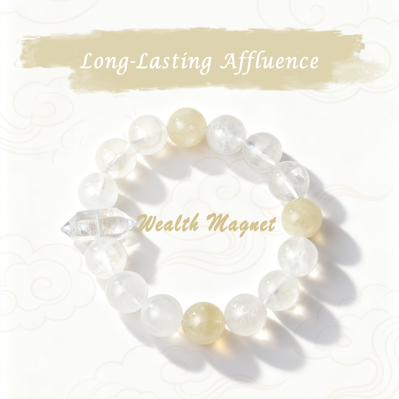 Metal Element One-of-a-Kind Fengshui Crystal Bracelet