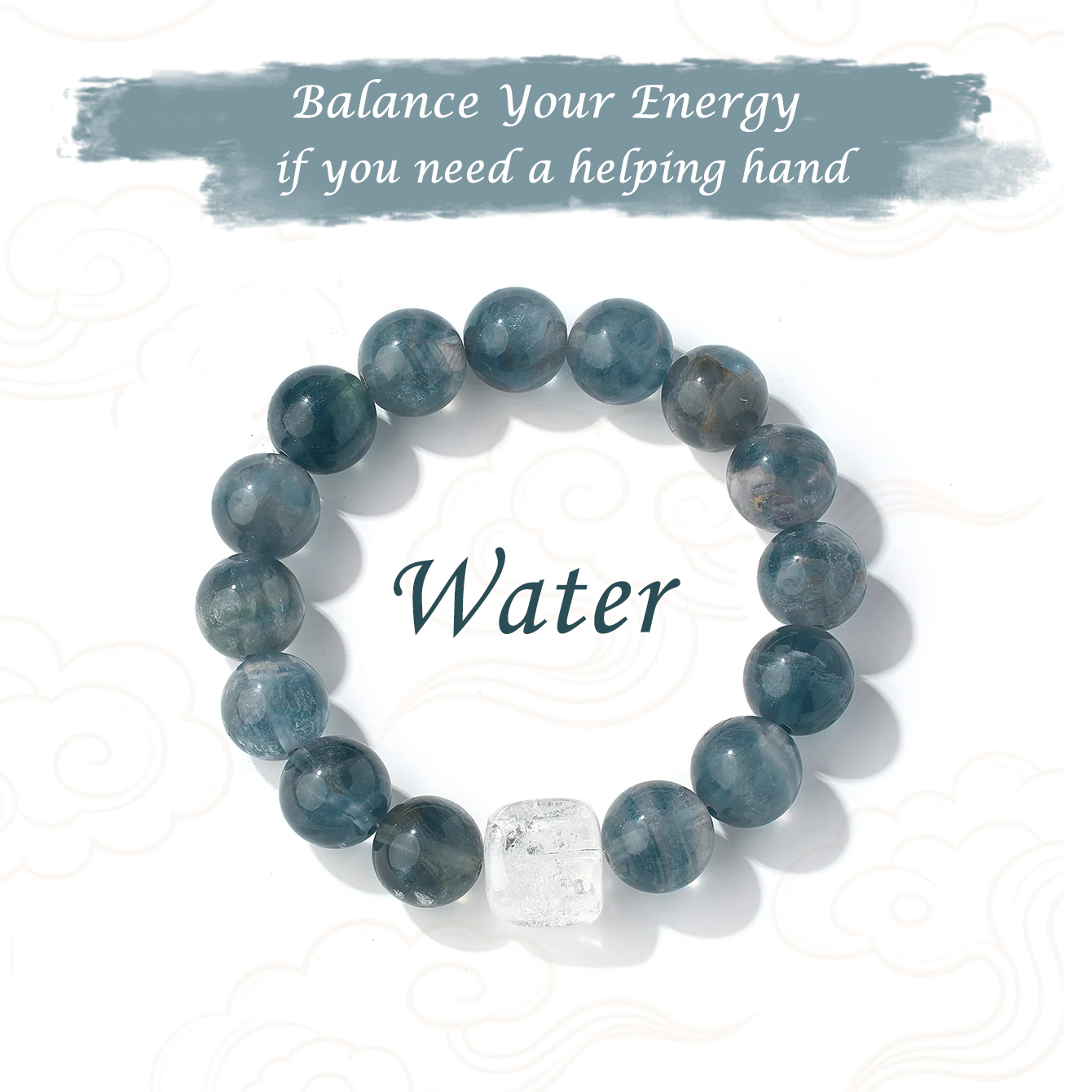 Water Element One-of-a-Kind Crystal Bracelet-if you need a helping hand