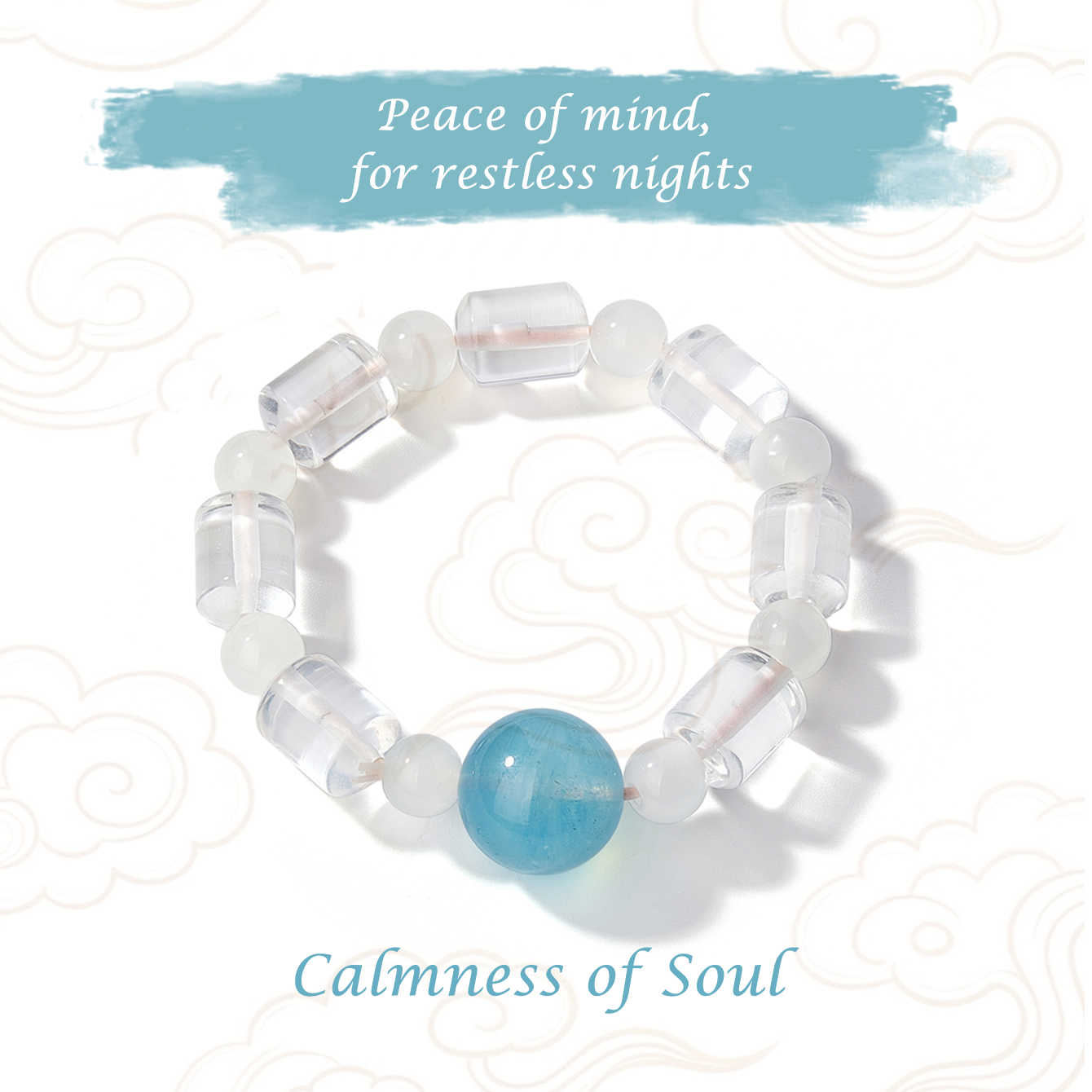 Special Edition Blue & White Crystal Bracelet — For Calmness and Better Sleep