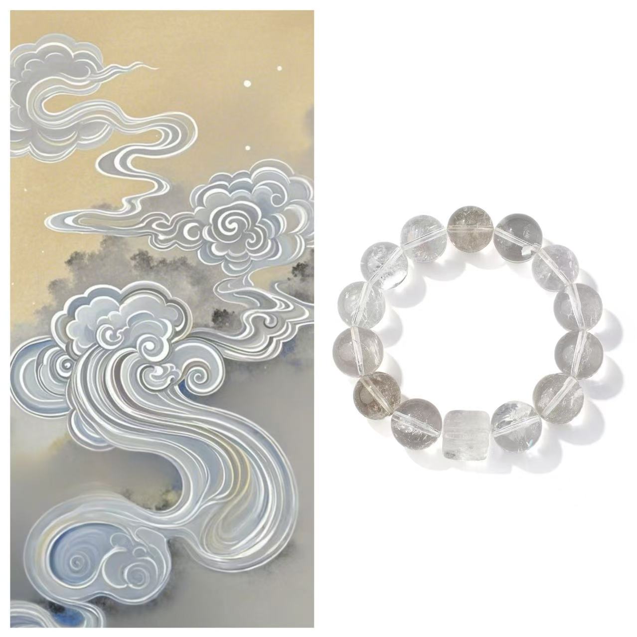 Metal Element One-of-a-Kind Fengshui Crystal Bracelet