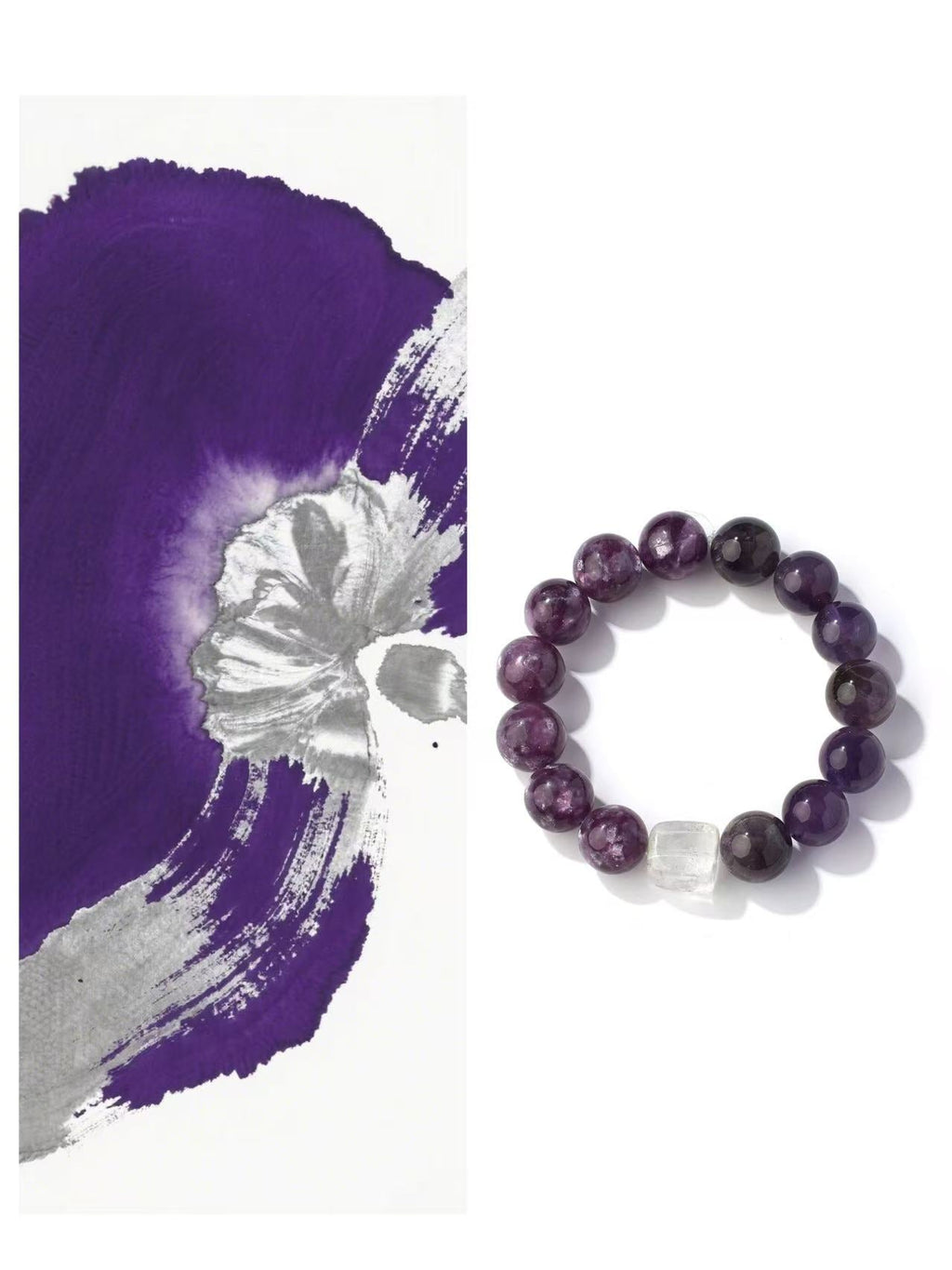 Fire-Metal Dual Energy Lepidolite Bracelet