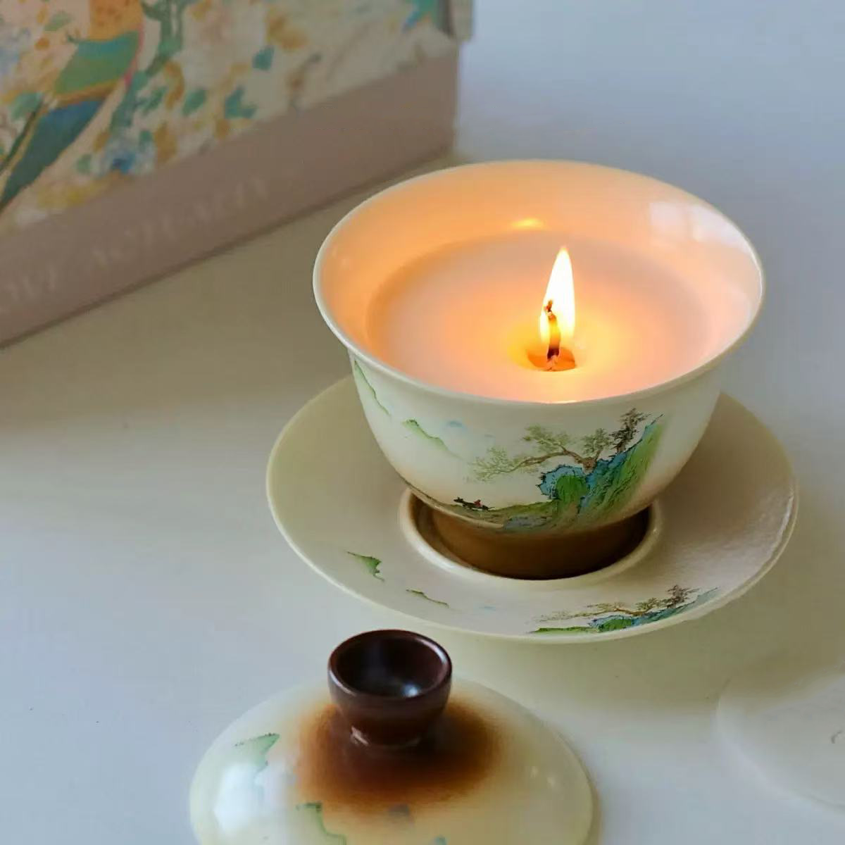 Fengshui Tea Bowl Zen Energy Candle Gift Set