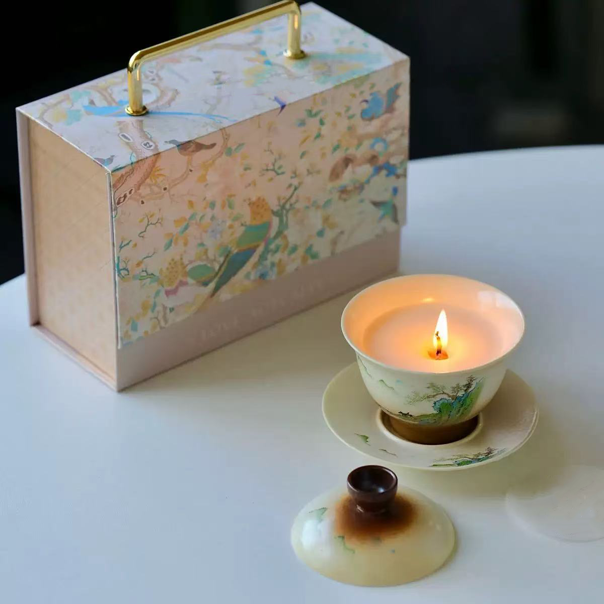 Fengshui Tea Bowl Zen Energy Candle Gift Set