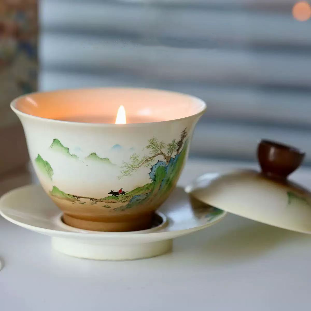 Fengshui Tea Bowl Zen Energy Candle Gift Set