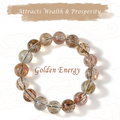Attracts Wealth & Prosperity --Golden Rutilated Quartz Bracelet