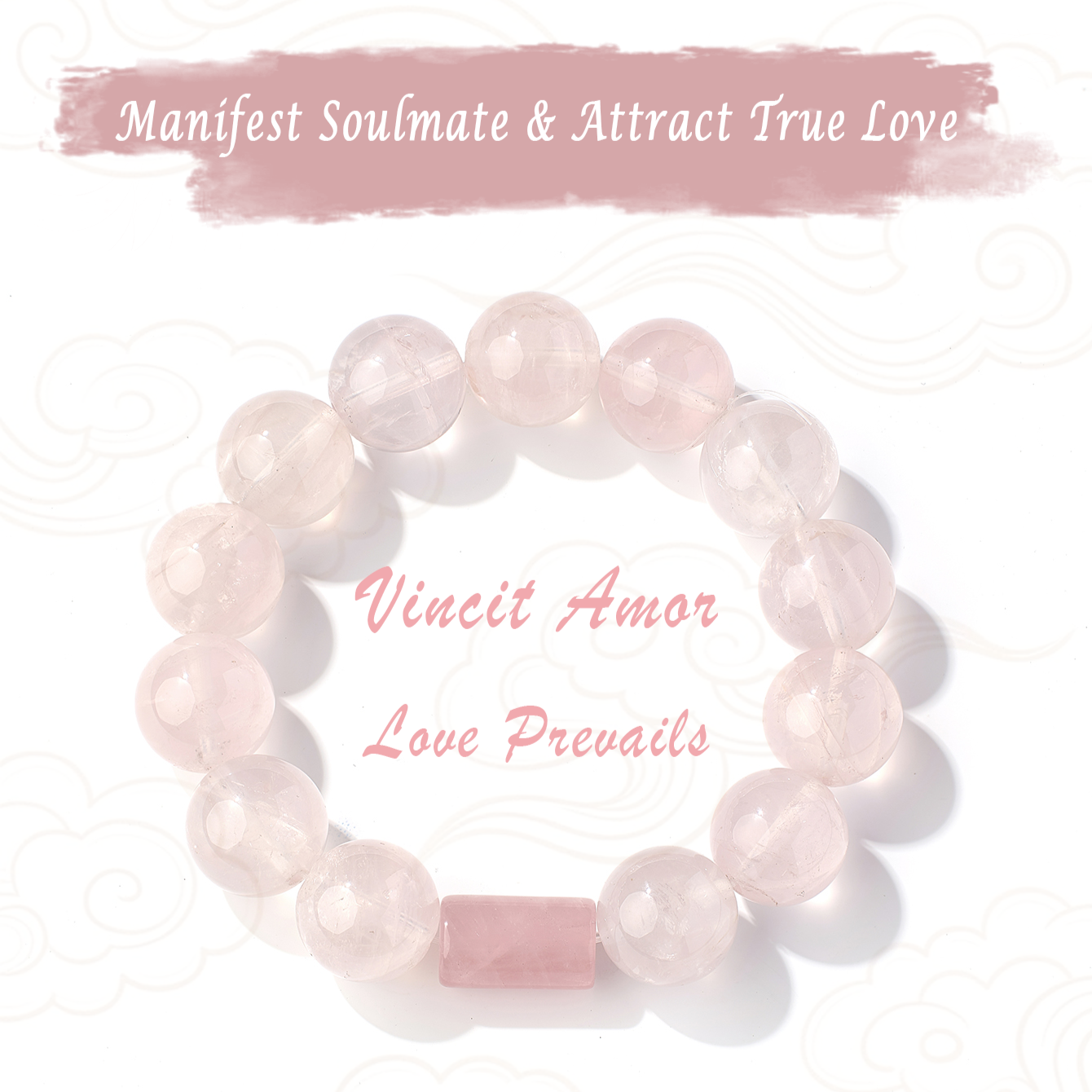 [Vincit Amor] Rose Quartz Bracelet — Manifest Soulmate & Attract True Love