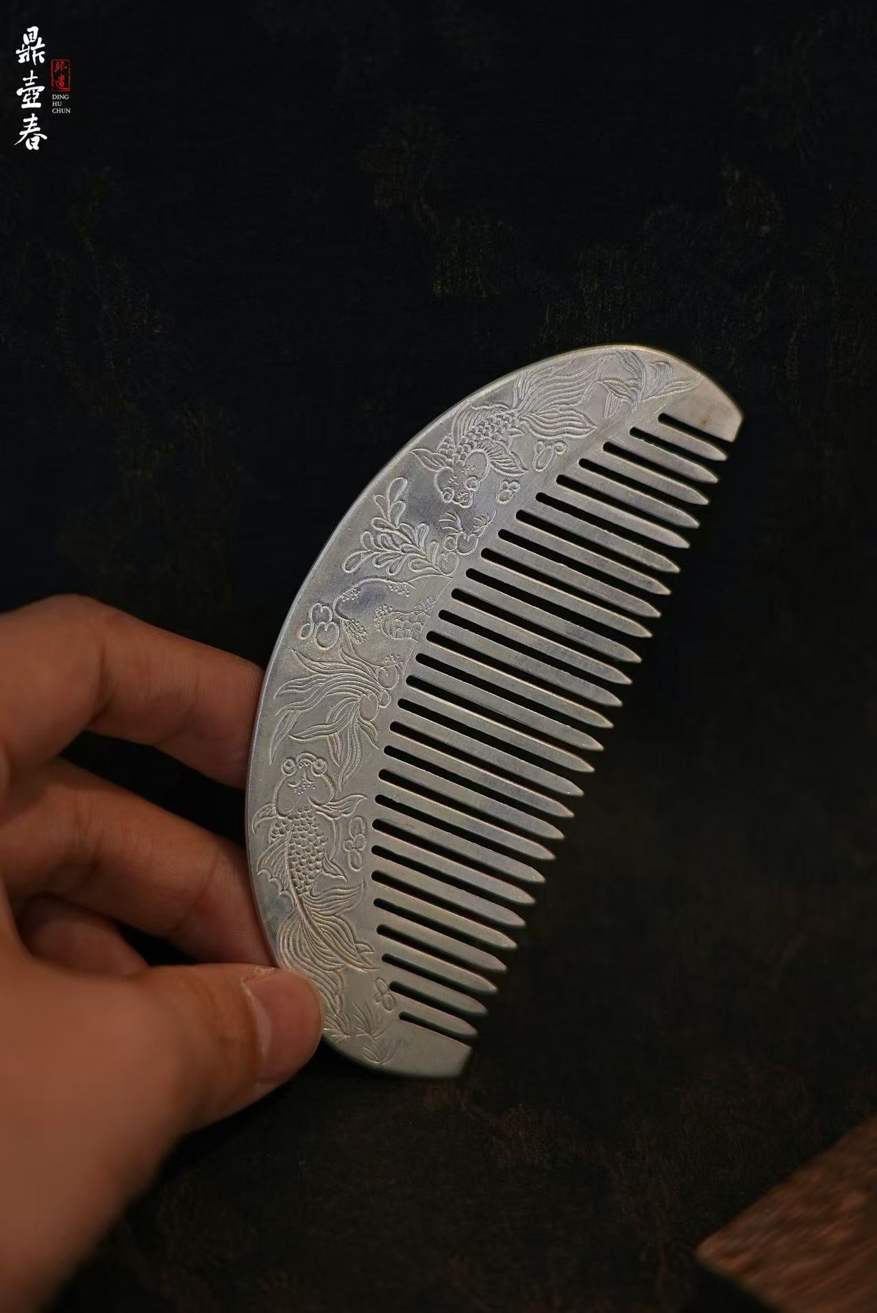 Master-Crafted Pure 999 Silver Comb Nurturing Your Hair, Harmonizing Your Energy