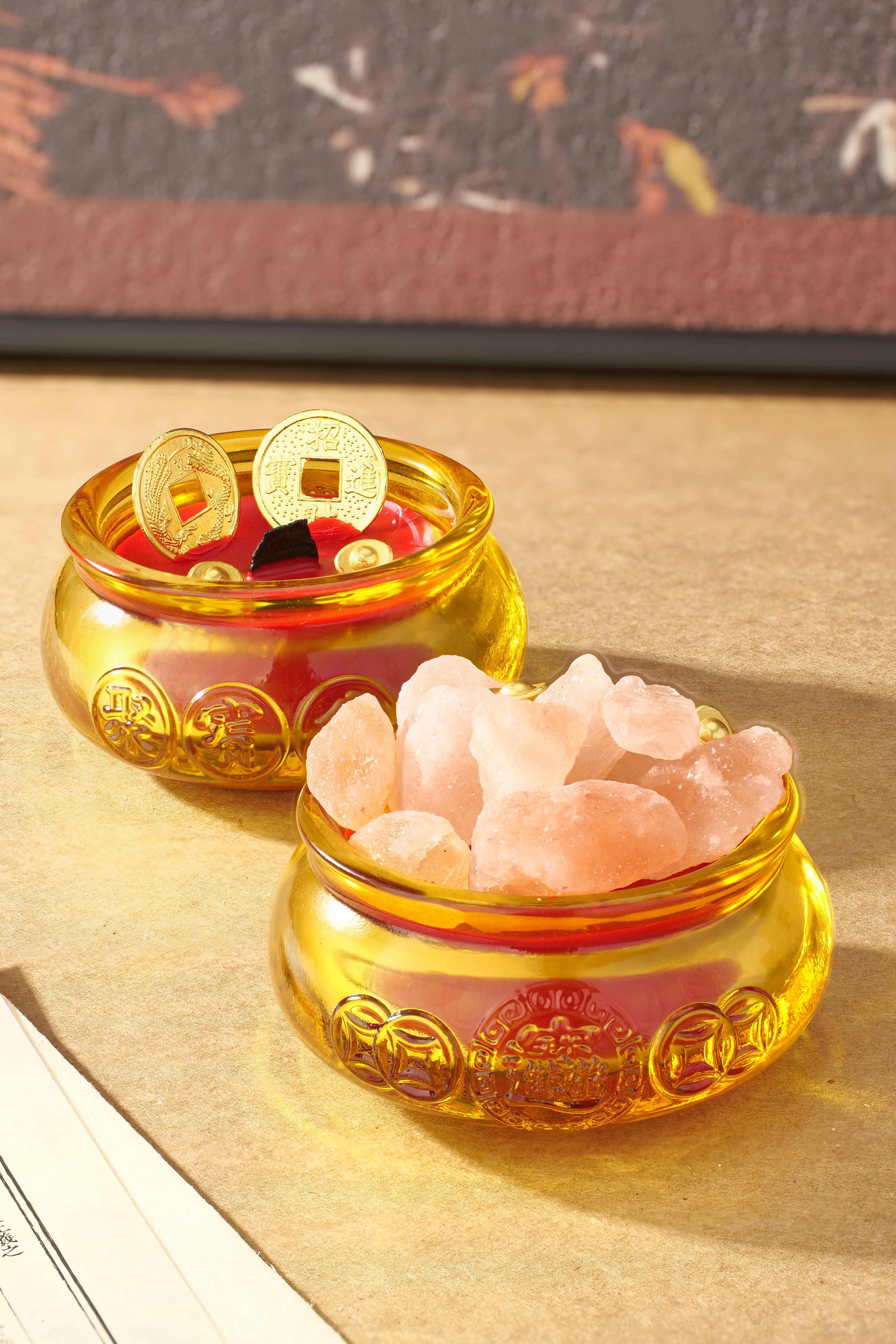 Liuli Wealth Bowl Candle -- Abundance Ritual Set