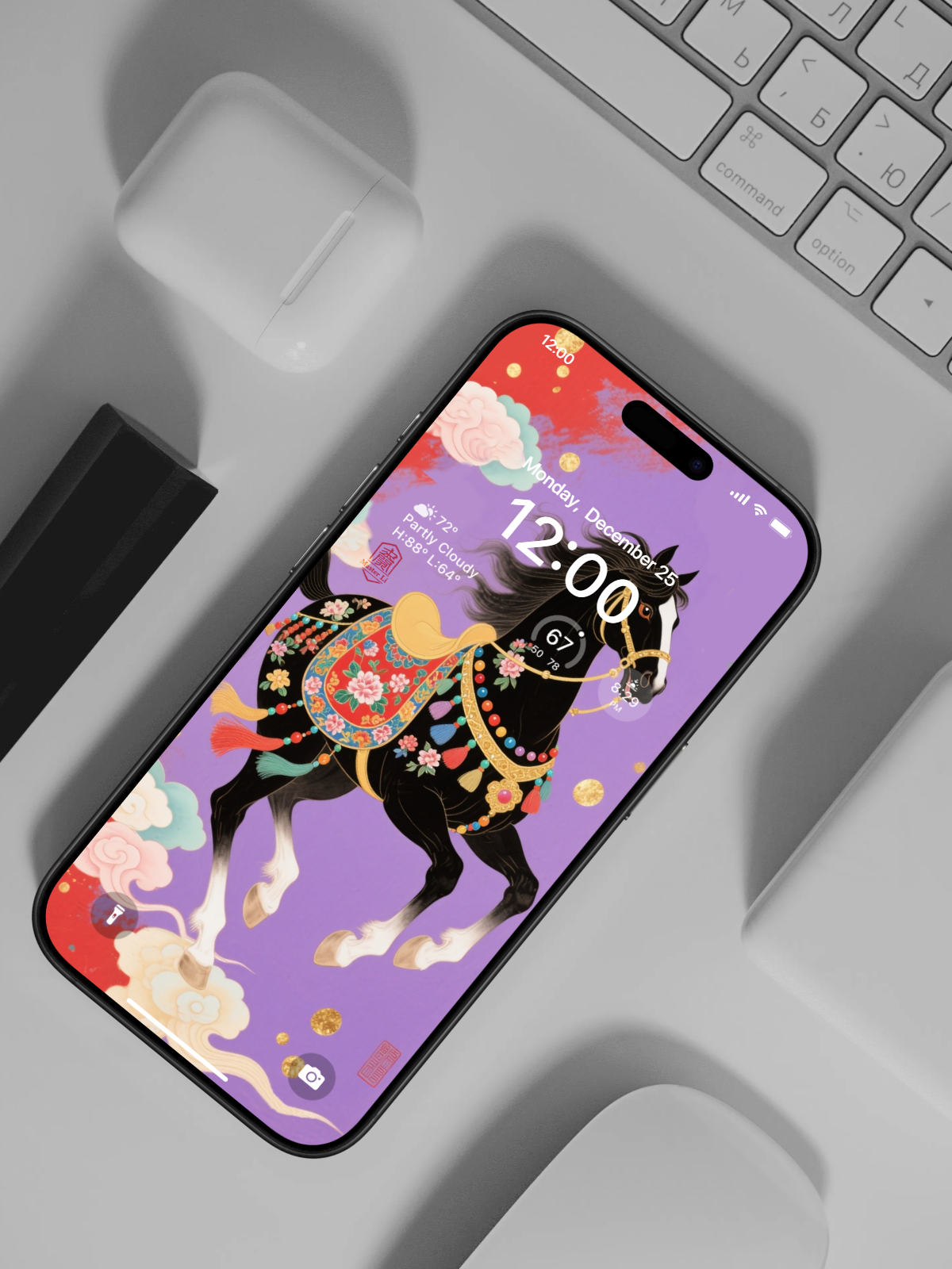 Flaming Luck [Fire] -- 2026 Horse Year Series Energy Wallpaper