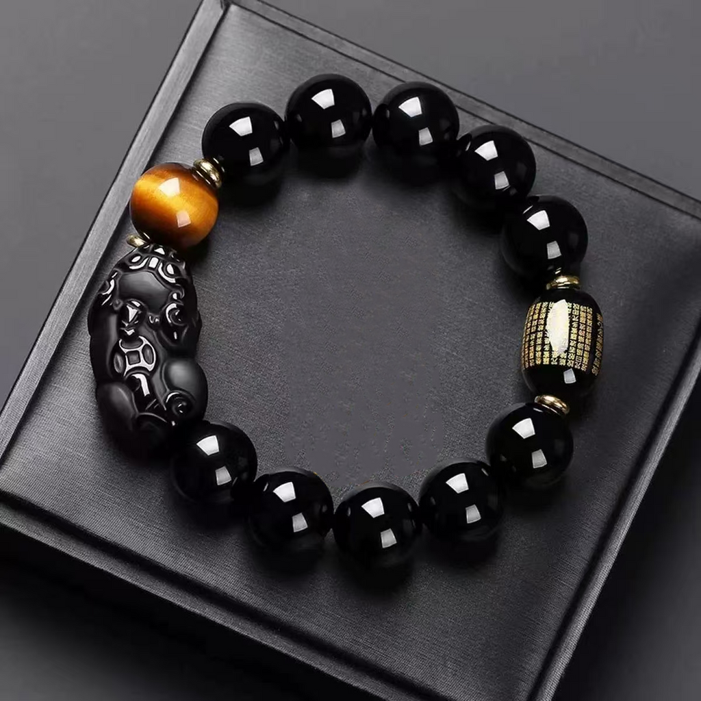 Obsidian Pixiu Wealth & Protection Bracelet