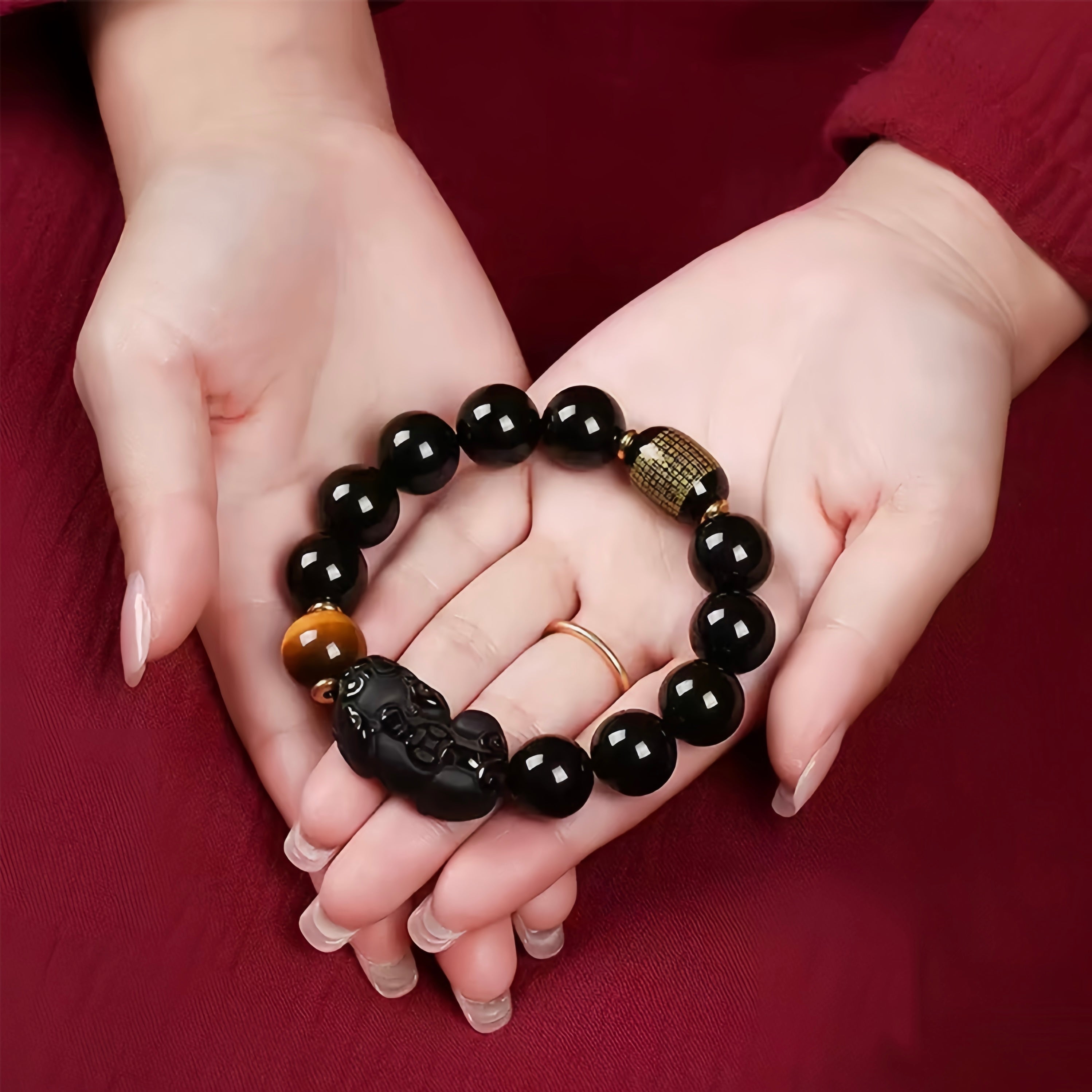 Obsidian Pixiu Wealth & Protection Bracelet