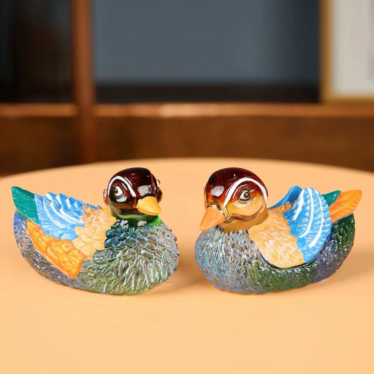 Liu Li Crystal Yuan Yang Love Birds - Love Ornament
