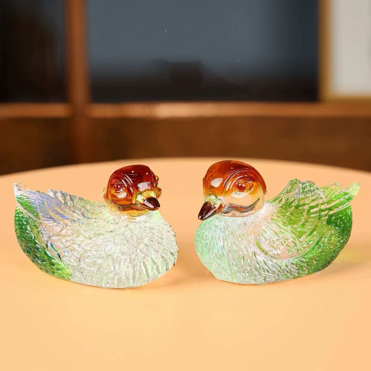 Liu Li Crystal Yuan Yang Love Birds - Love Ornament