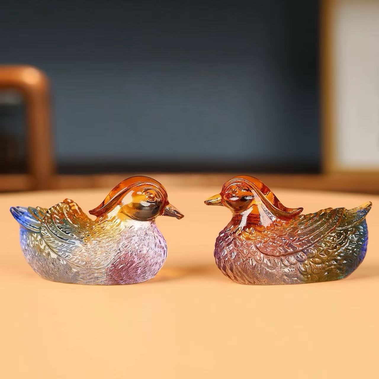 Liu Li Crystal Yuan Yang Love Birds - Love Ornament