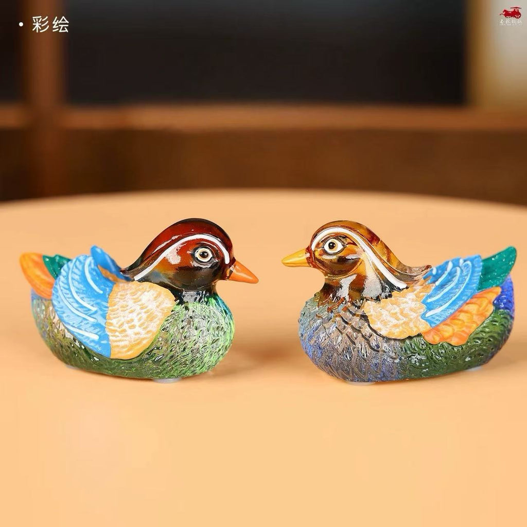 Liu Li Crystal Yuan Yang Love Birds - Love Ornament