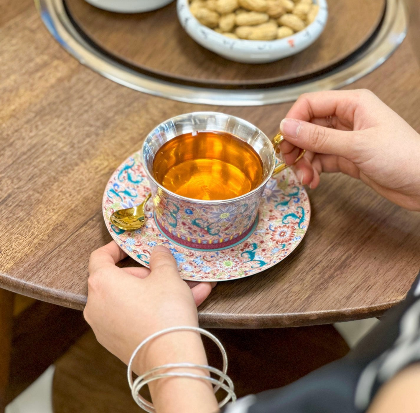Blossoming Luck: Arabesque Silver Coffee Set