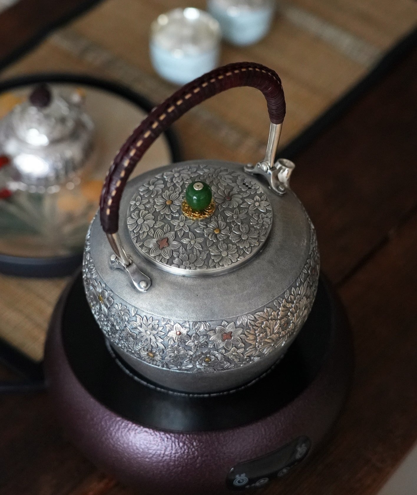 Blooming Blessings Silver Kettle【extra large】