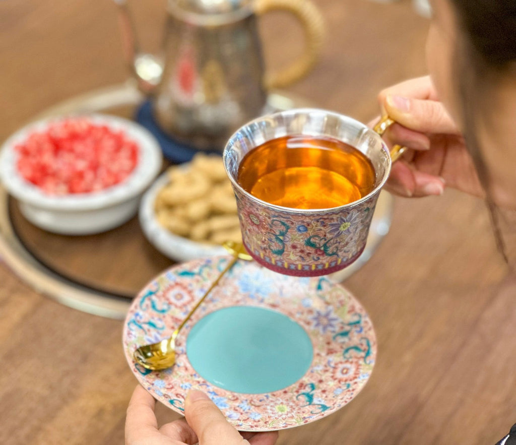 Blossoming Luck: Arabesque Silver Coffee Set