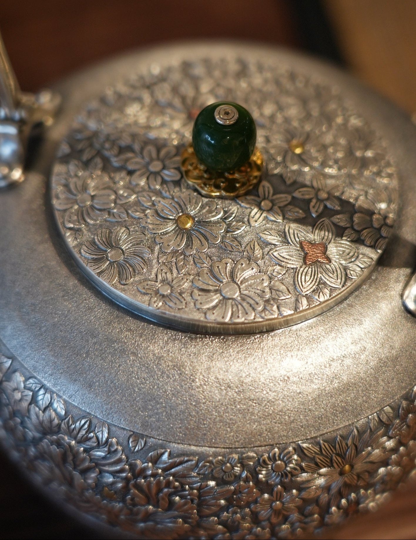 Blooming Blessings Silver Kettle【extra large】