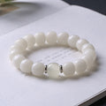 Metal Energy - White Jade Wisdom Bead Bracelet